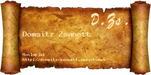 Domsitz Zsanett névjegykártya